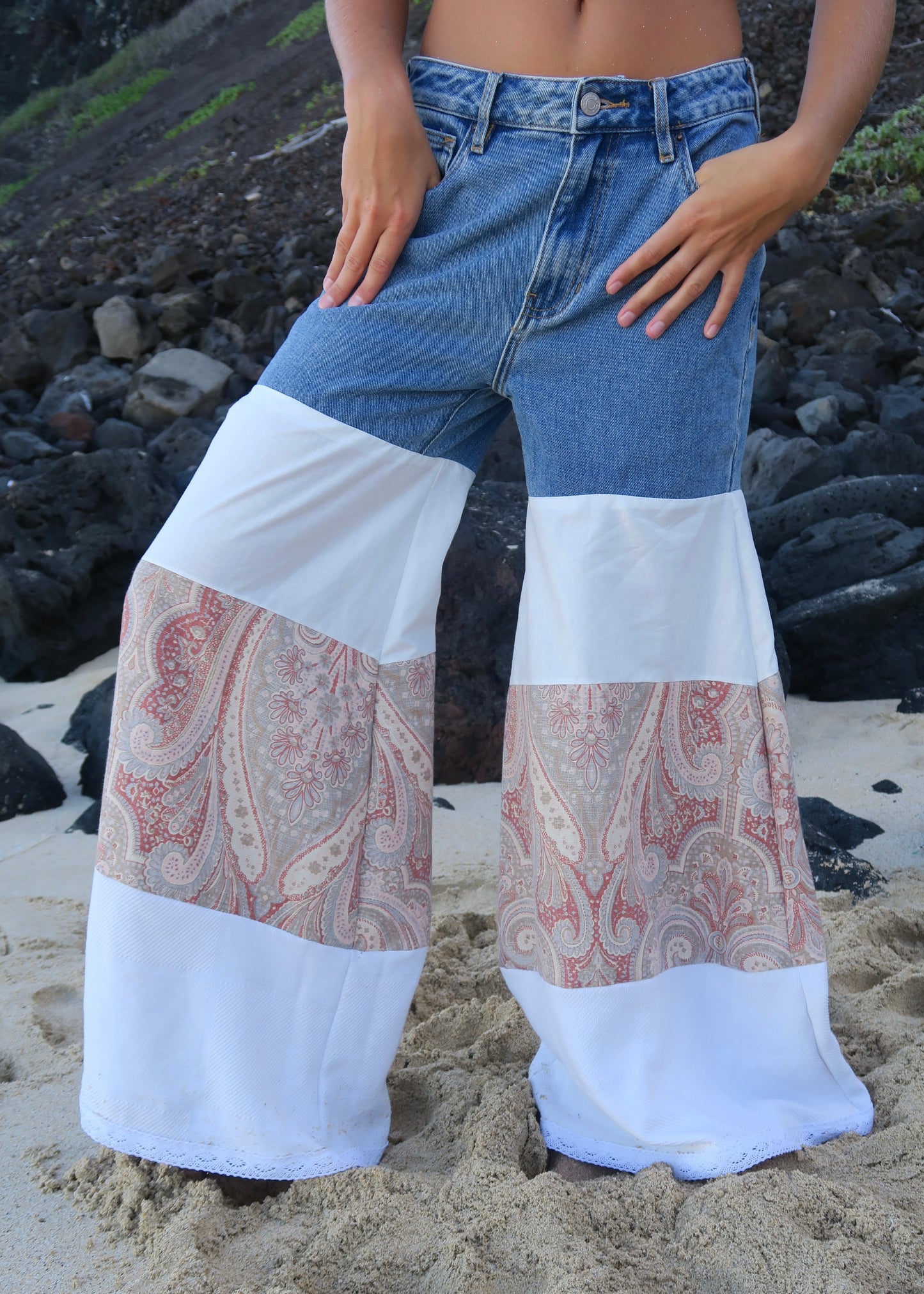 Paisley Denim Flares